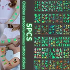 5 шт., светящиеся наклейки-тату для детей