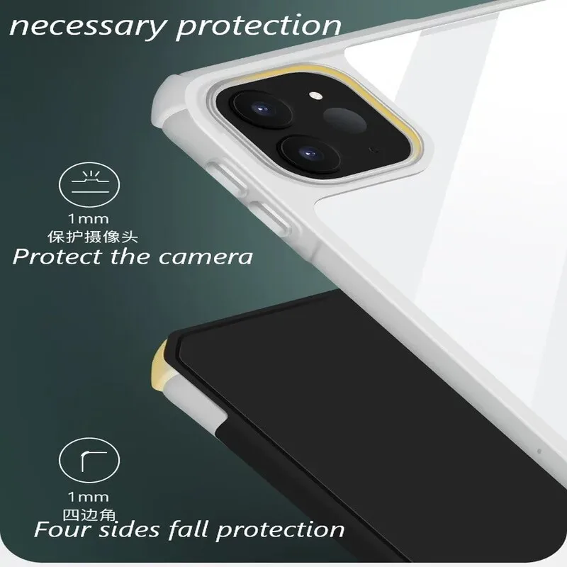 

Funda trasera transparente anticada para iPad Pro 11 2018 para iPad Air 4 funda inteligente Cierre magntico silicona para iPad