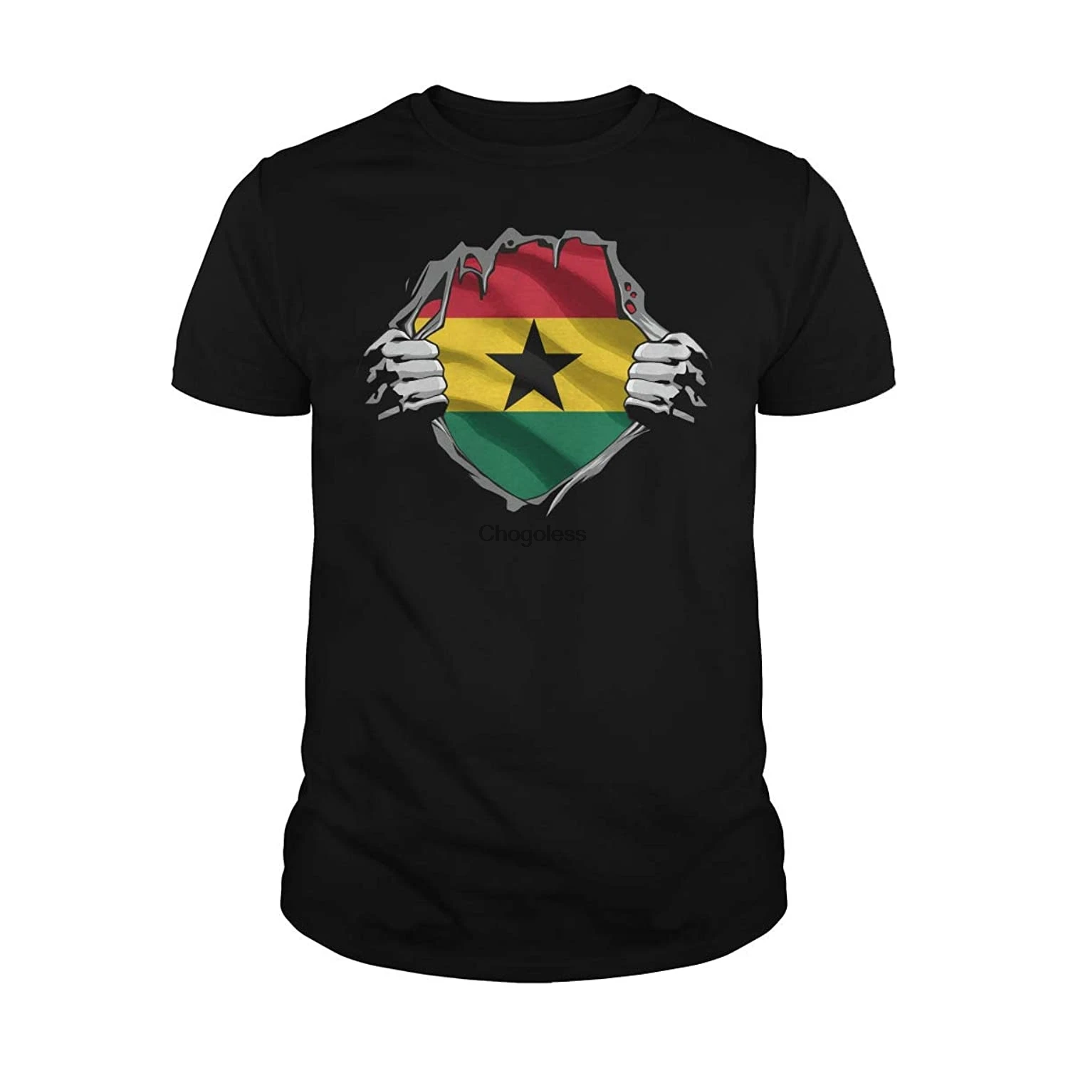 Marrola Ghanaian супергерой под рубашкой Гана флаг футболка (1) | Мужская одежда