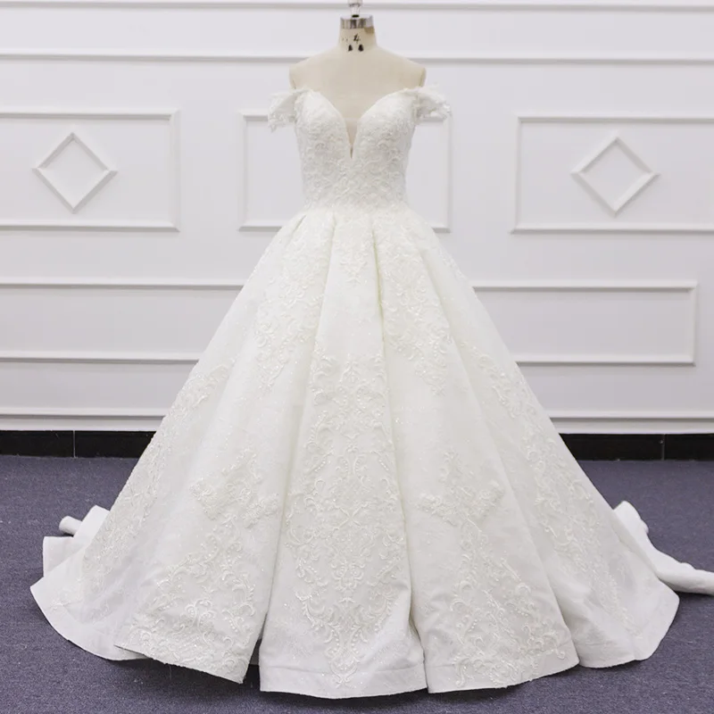 

Molanda Hung High Quality Custom Made Bride Dress Ball Gown Sweetheart Appliques Beading Draped Zipper V-Back SJ225