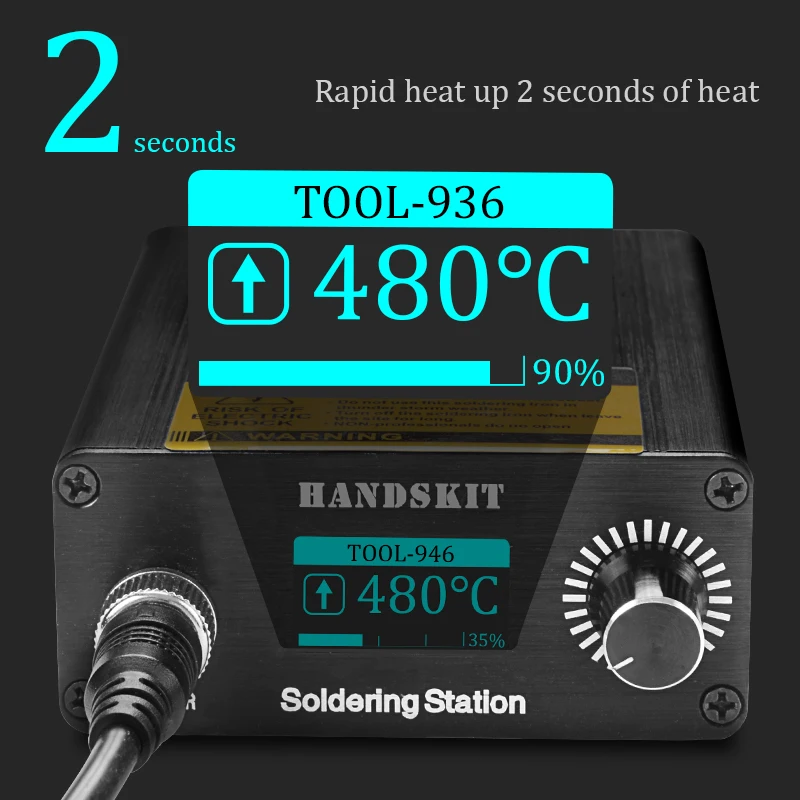 Паяльная станция Handskit STC 100 500 градусов OLED дисплей 4Pin контроль температуры с