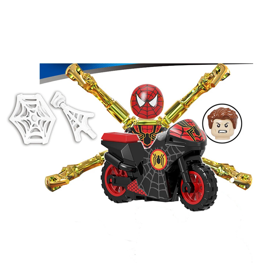 Superhero Spiderman Suit Building Blocks Bricks Mysterio Peter Parker Miles Morales Action Figures Kids Toys Christmas Gifts