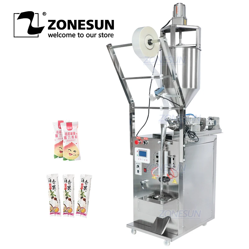 

ZONESUN Автоматическая паста, Чили, масляный соус, уксус, герметизация, измерительная жидкость, упаковочная машина, разливочная машина с бленде...