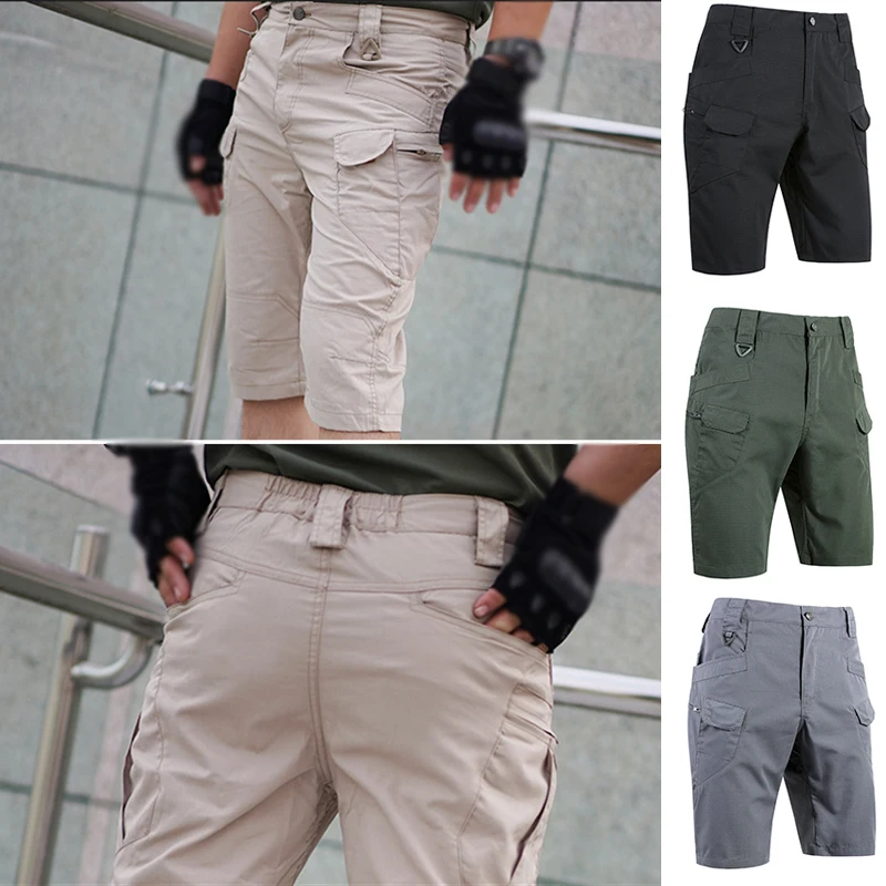 

Мужские тактические шорты, классические водонепроницаемые камуфляжные шорты-карго в стиле милитари со множеством карманов, большие размер...
