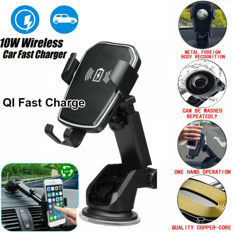 Новый пластиковый Qi беспроводной быстрой зарядки автомобильное зарядное