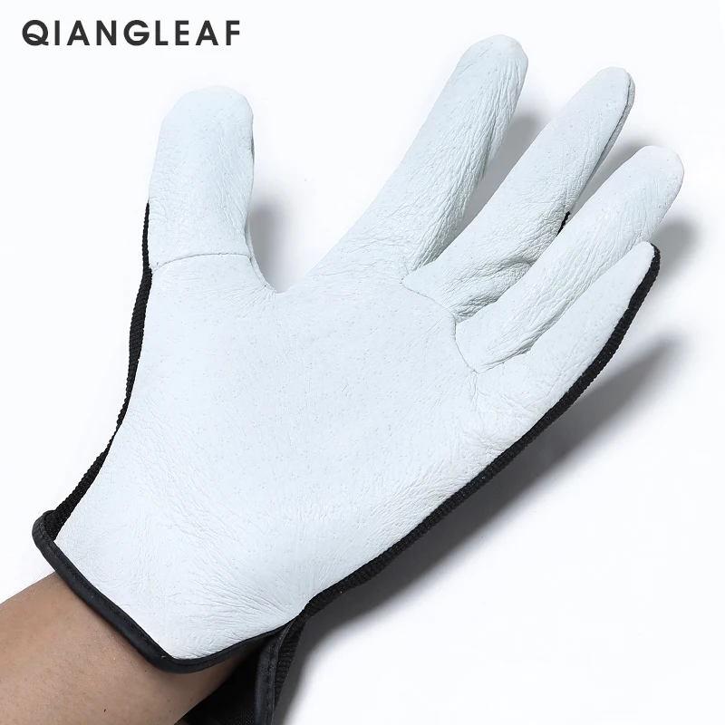QIANGLEAF Горячие продукты свиная кожа рабочая Безопасность перчатки пальто кожа Садоводство перчатки Механика рабочие перчатки 9530