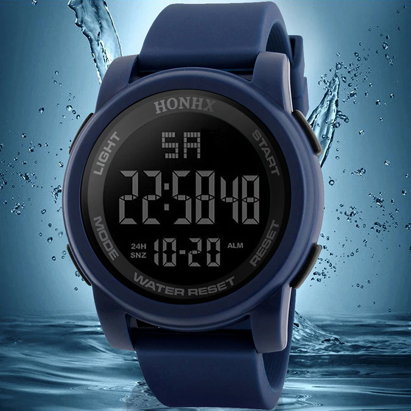 

Simple Waterproof Mens Watch Top Brand Silicone Strap Big Dial Sport Military Wristwatch Male Digital Clock New Relogio De Pulso