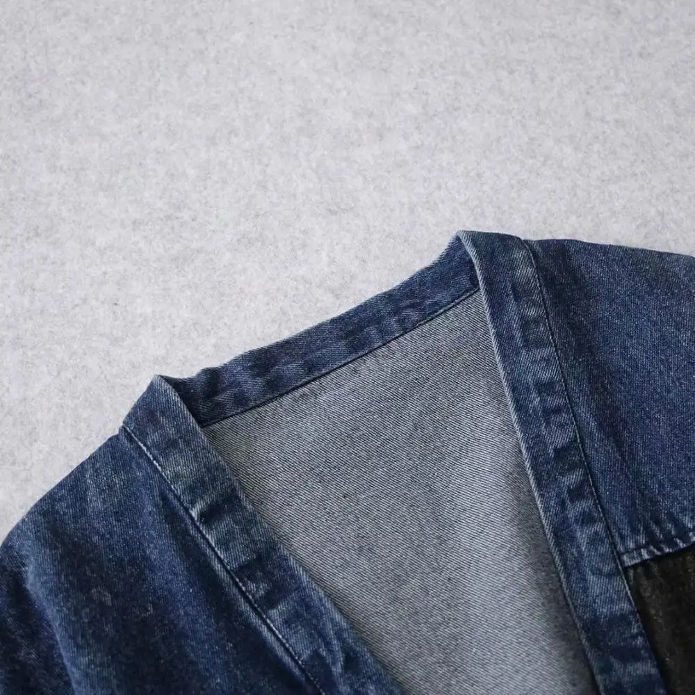 Куртка женская джинсовая с длинным рукавом уличная одежда из денима