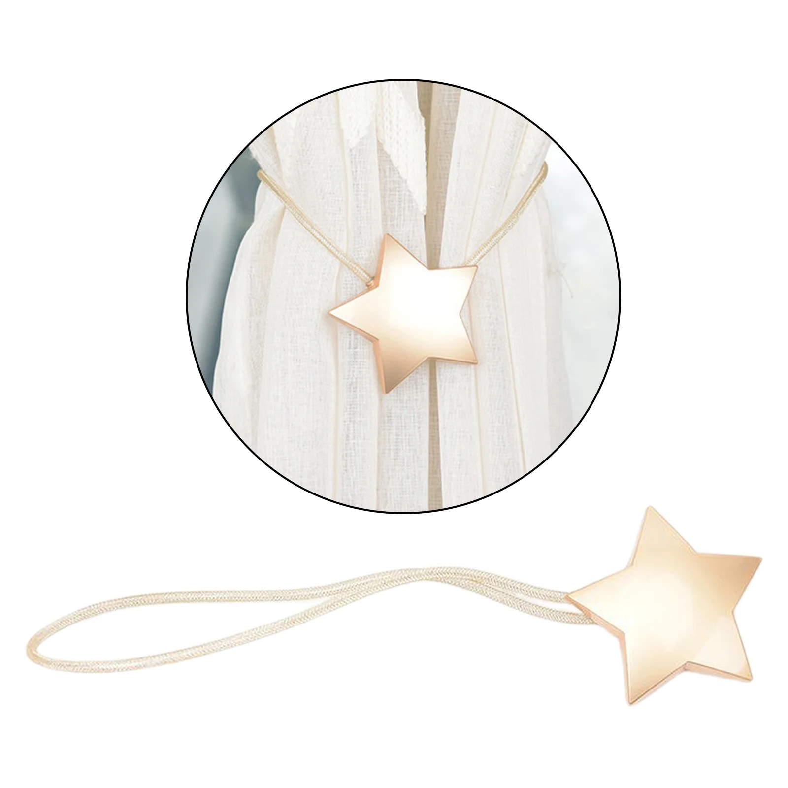 Metal Magnetic Curtain Tie Backs Clips Pentagram Buckle Holder | Дом и сад