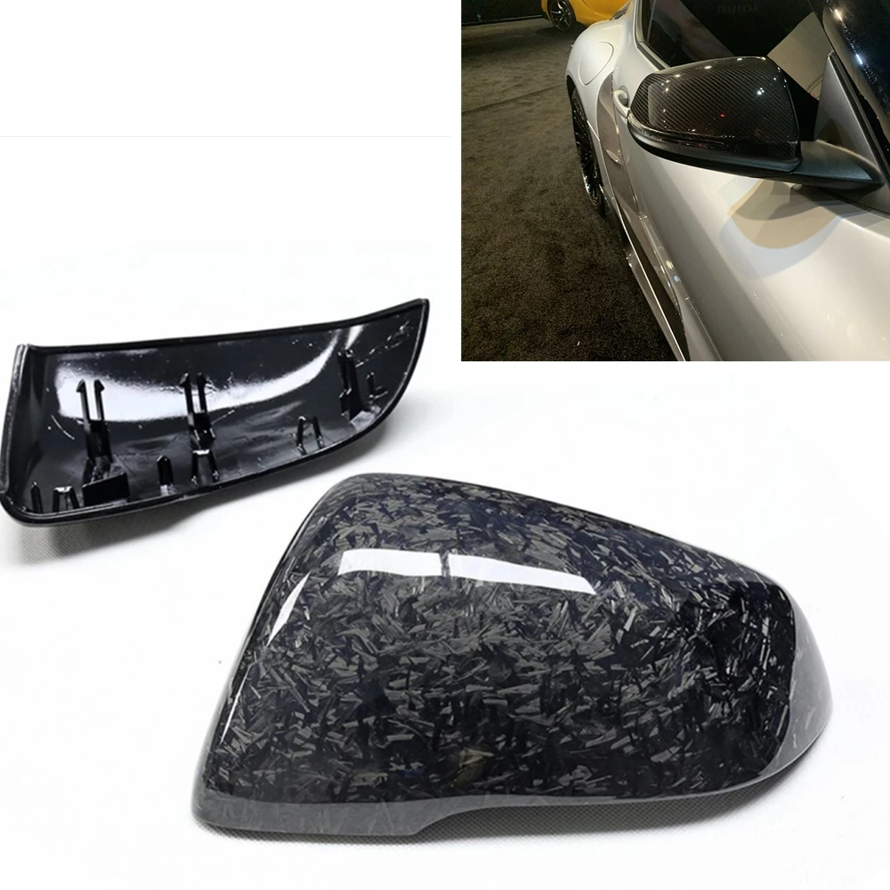 

For Toyota GR Supra Z4 2018-2020 Replacement Forged Carbon Fiber Car Exterior Rear View Mirror Cover Caps Rearview Shell Clip On