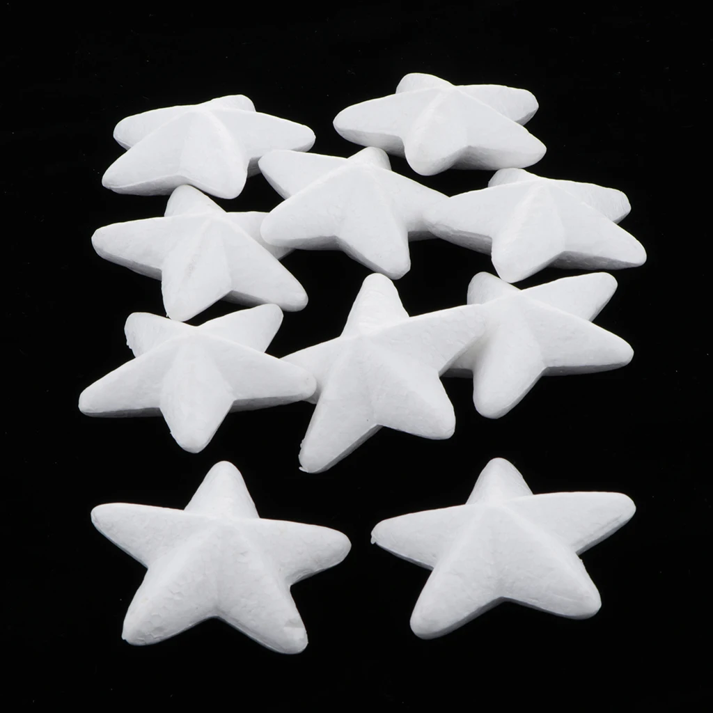 

10Pcs Polystyrene Styrofoam Foam Christmas Star Heads Ornament Party Decor