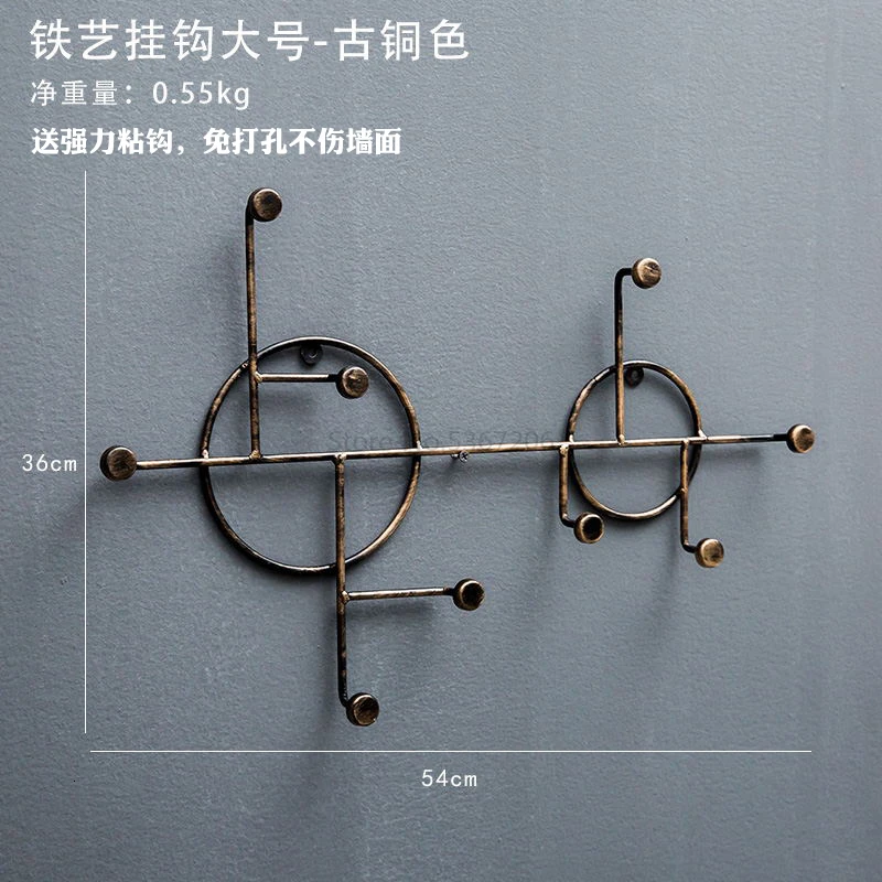 Iron hook wall hanging wall building kitchen porch door rear object rack retro creative clothes hook - Цвет: Оранжевый