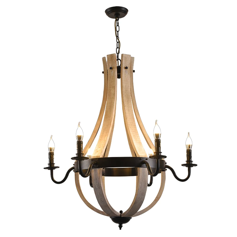 Деревенская люстра старинный деревянный подвесной светильник s Скандинавская