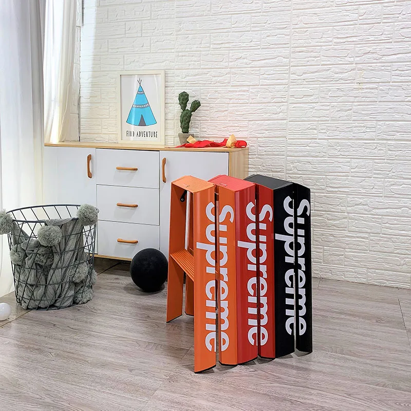 

Modern Step Ladder 2 or 3 Step Aluminium Folding Ladder Portable Slim Step Stool Safety Household Stepladder with Milti-fuction