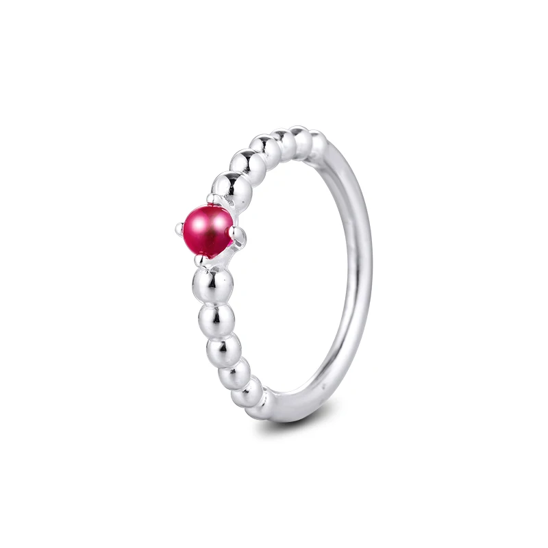 

CKK Ring Blazing Red Beaded Rings for Women Men Anillos Mujer sterling silver Bague plata 925 Para Jewelry Wedding Engagement