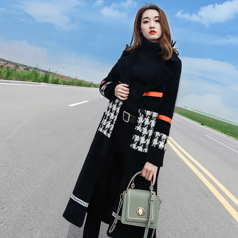 Брендовое шерстяное пальто 2020 новая осенне-зимняя женская одежда тысячи птиц