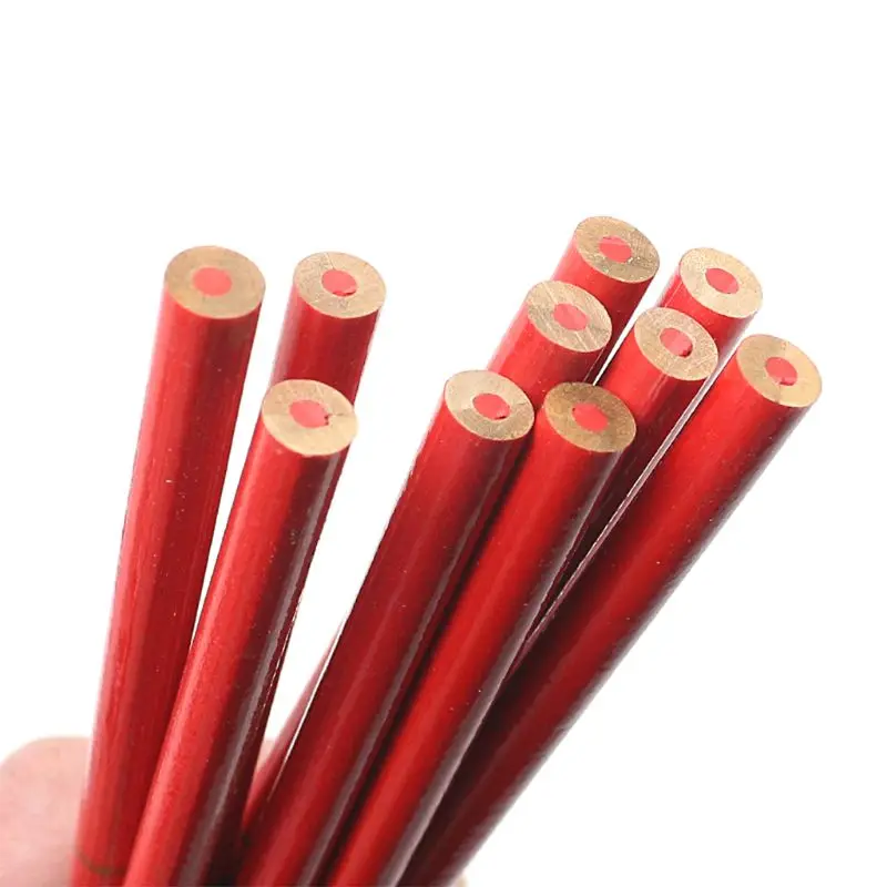 

10Pcs/Set Blue And Red Wire Round Carpenters Pencils For Woodworking Core Marker