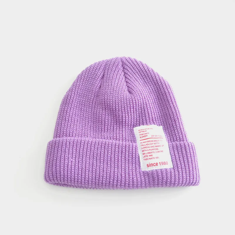 Детские трикотажные Beanie Hat Baby Мальчики Девочки Карамельный цвет головным убором детская осень-зима теплые теплая шапка Мягкие Твердые крышки Muts для От 2 до 8 лет
