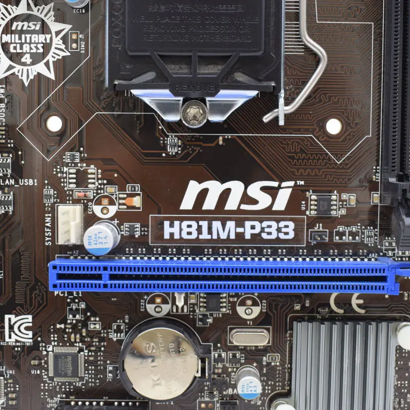 Материнская плата MSI H81M-P33 1150 материнская LGA Intel H81 DDR3 16 ГБ с поддержкой Core i7 i5 i3