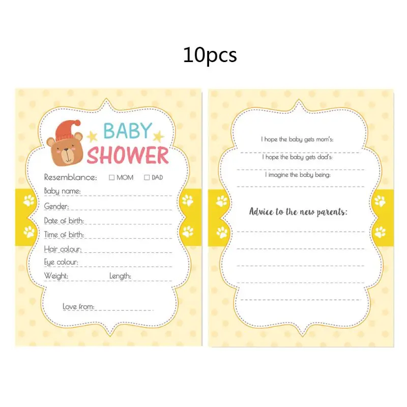 

10 Pack Baby Predictions and Advice Cards Baby Shower Game and Activity Party Activities Supplies H9EF