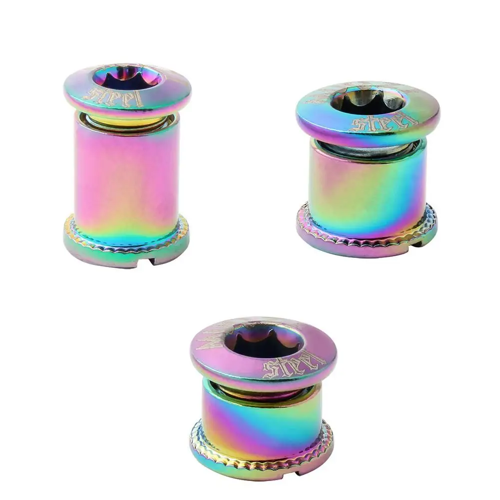 

5pcs Bicycle Vacuum Plating Plate Nail Mountain Road Folding Single Double Three Plate Colorful Chain Screw