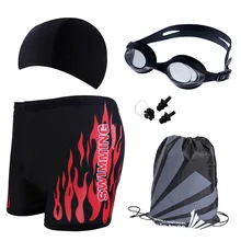 2021 Swim Goggles Stylish Mens Swimming Trunks Swimming Cap Set 5 Pieces of Equipment for Safety and Comfort