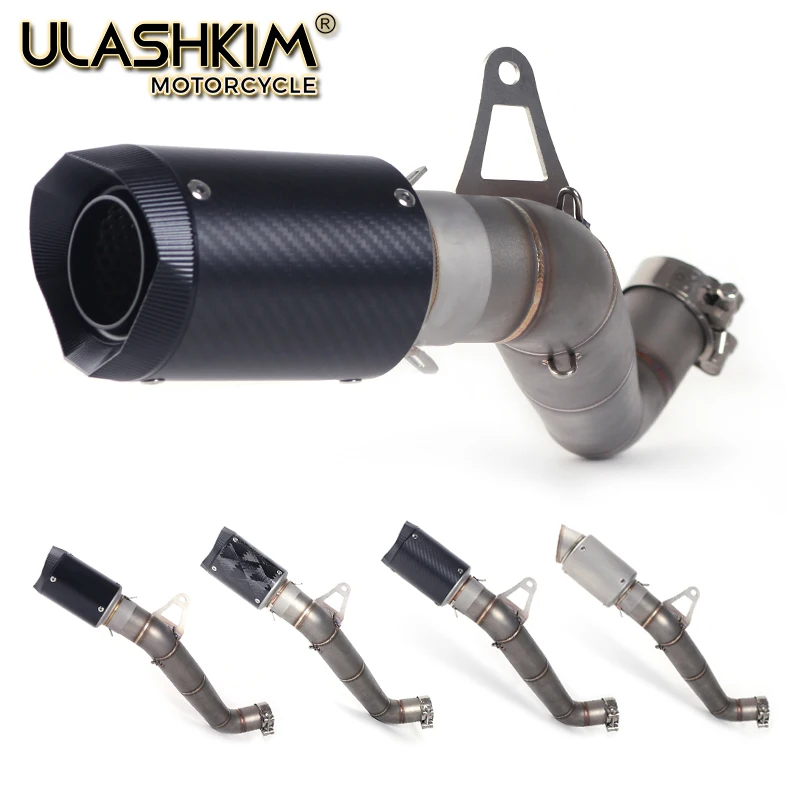 Мотоцикл углеродного волокна Выхлопной полной системы средней трубы слипоны для