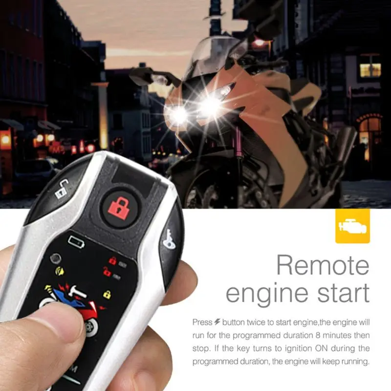 

Two-way Motorcycle Alarm, 12V 57BA Anti-theft Security System