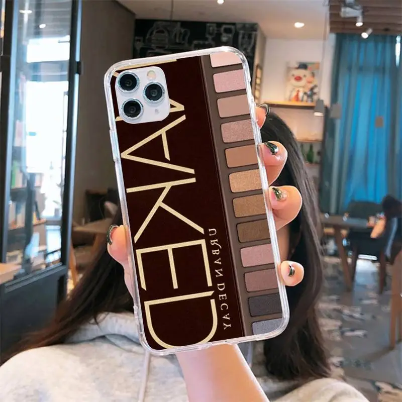 

Eyeshadow Palette Phone Case Transparent for iPhone 6 7 8 11 12 s mini pro X XS XR MAX Plus se cover funda shell