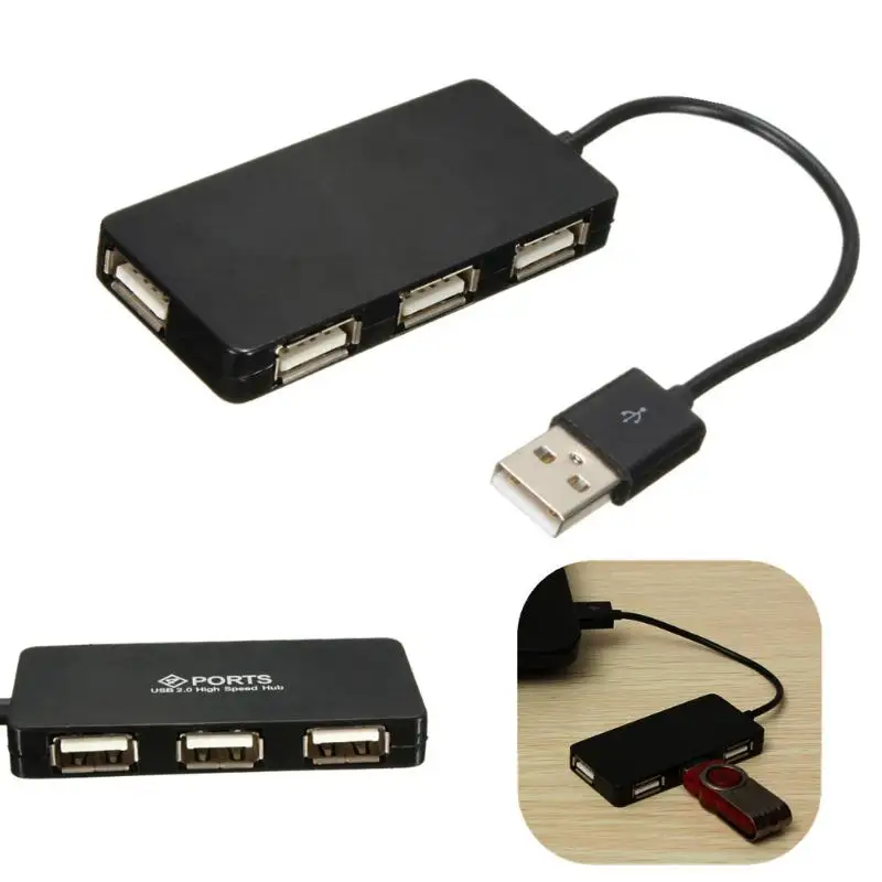 4 порта Высокоскоростной USB 2 0 концентратор мульти разветвитель расширения для ПК