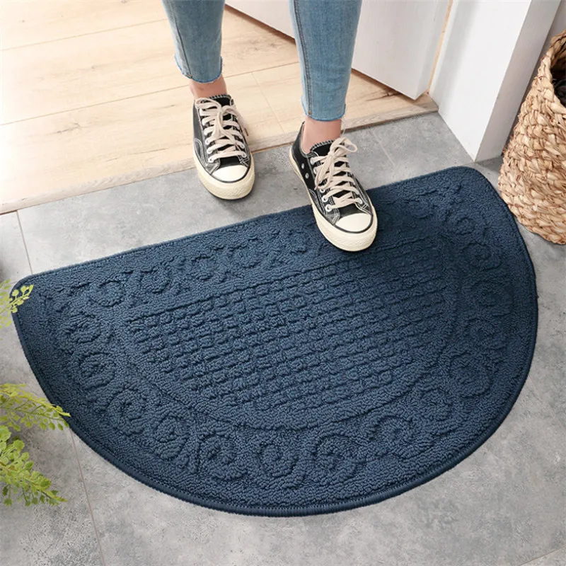 solid color retro semi circular dust removal door mat home household bathroom non slip floor rug free global shipping