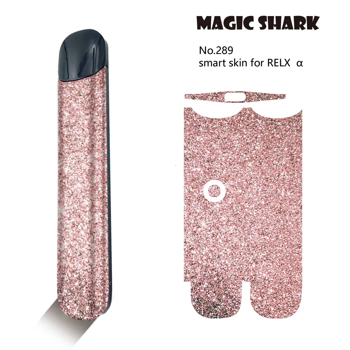 

Magic Shark Rose Gold Bling Balloon Dreamy Bumpy Sticker Case Cover Wraps Film for Relx Alpha A E-Cigarette