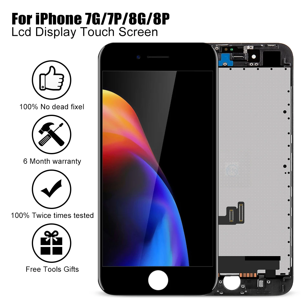 Flylinktech ЖК сенсорный экран для iphone 7 8 plus 3D Замена Pantalla дисплей без битых