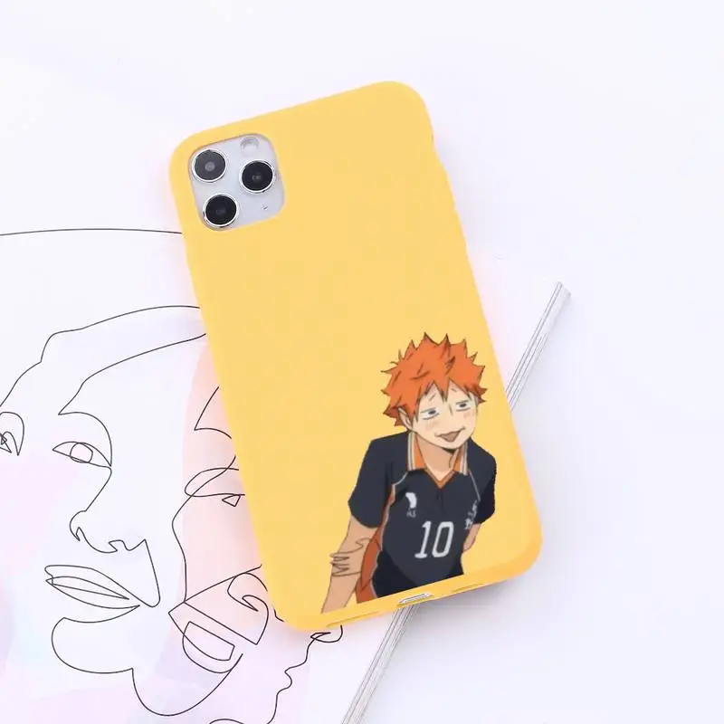 

Haikyuu Hinata Anime Volleyball high quality luxury Phone Case Candy Color for iPhone 6 7 8 11 12 s mini pro X XS XR MAX Plus