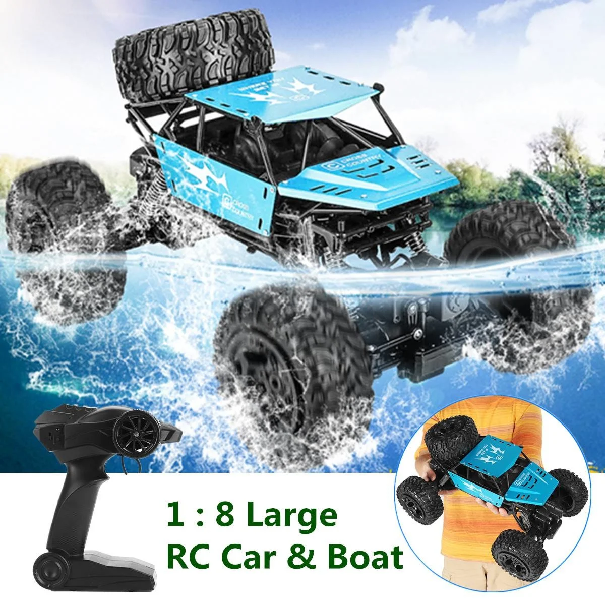 

1: 8 42 см Радиоуправляемый автомобиль и лодка 2,4G проводной контроль 4 внедорожник электрический пульт дистанционного управления Подарочная ...