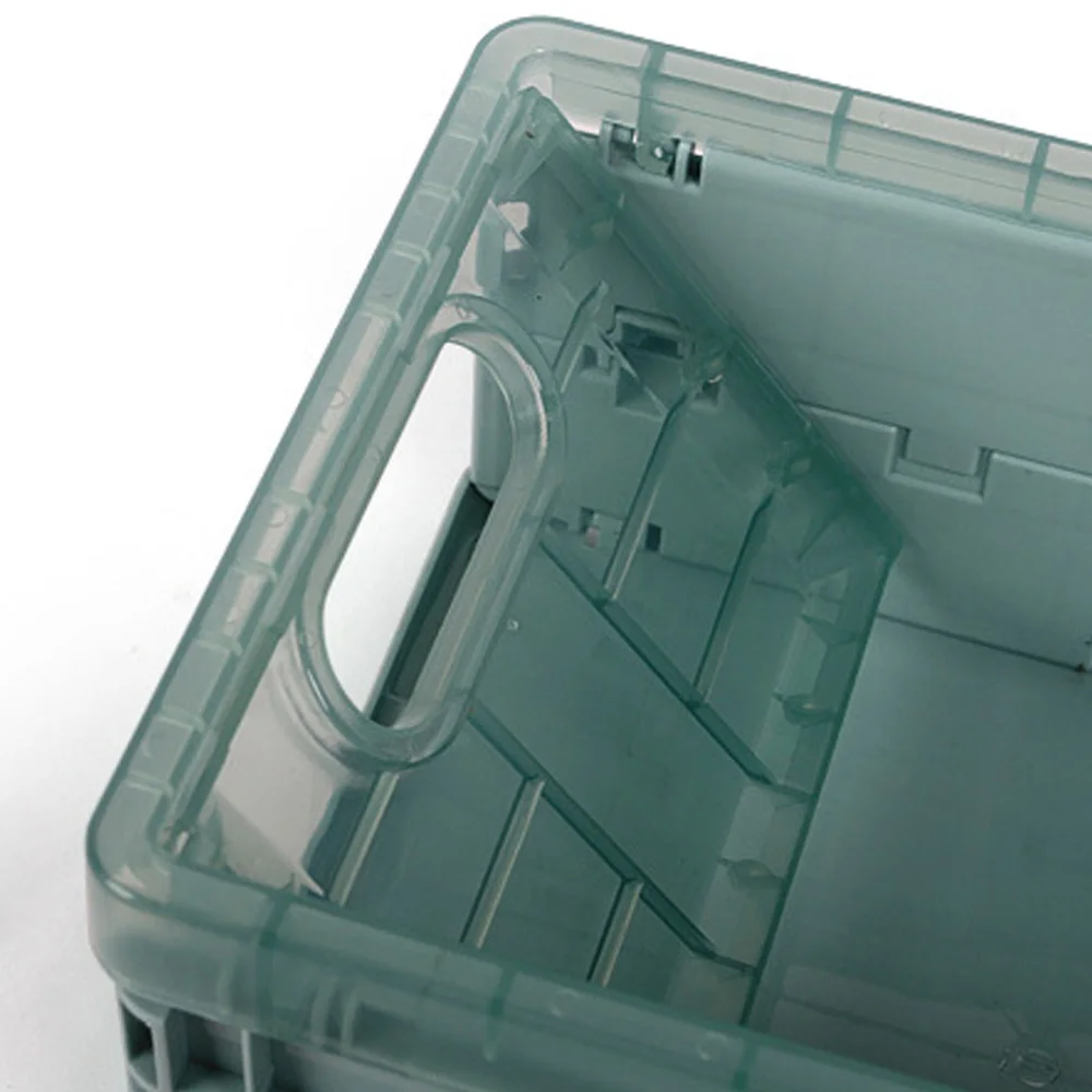 

Durable plastic collapsible storage box organizer translucent lid crate plastic tote bag storage box container home and garage