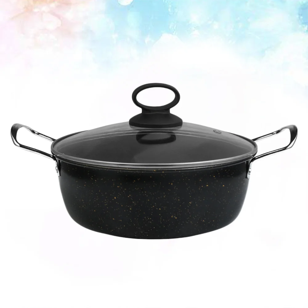 Black Delicate Maifan Stone Pot Multi-function Cooking Instant Noodle Two Handle Soup for Home Kitchen Restaurant | Дом и сад