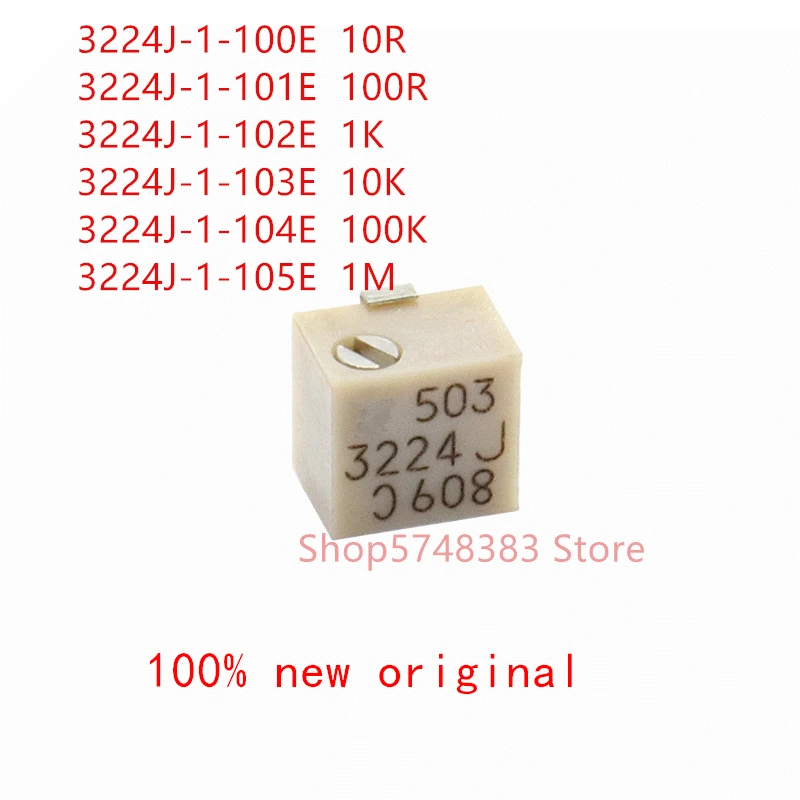 10 шт./лот 3224J-1-100E 3224J-1-101E 3224J-1-102E 3224J-1-103E 3224J-1-104E 3224J-1-105E 3224J-1 10R 100R 1K 10K 100K 1 м