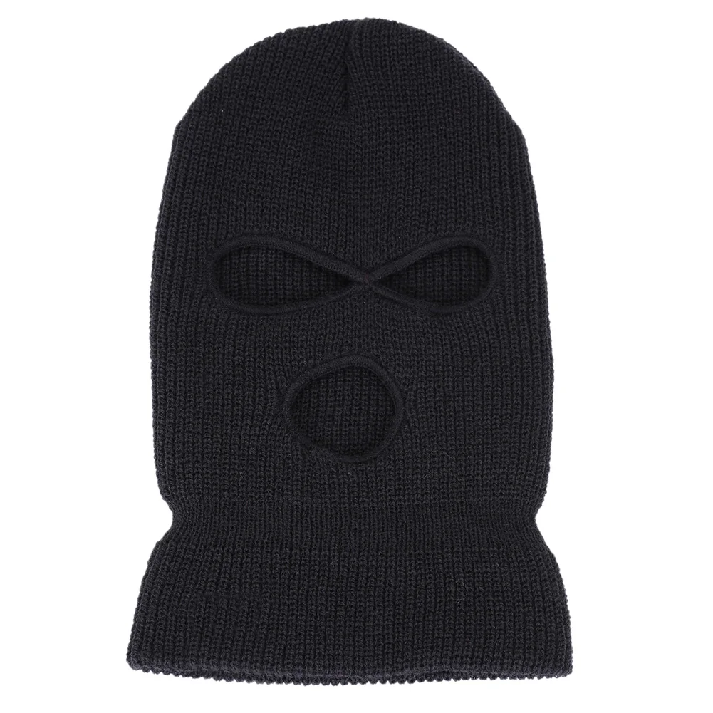 

3 Holes Ski Mask Hat Full Face Mask Knit Cap Shield Bean Hat Winter Warm Hat ASD88