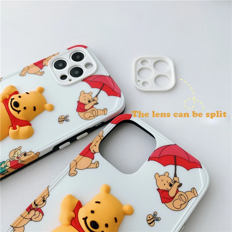 3d winnie the pooh smartphone case for iphone 11 12 pro max 7 8 plus funny disney bear lotso iphone xr cover shell free global shipping