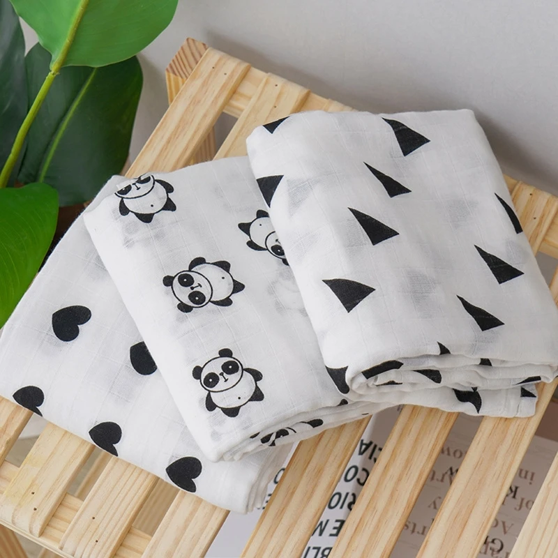 

3pcs Baby Bamboo Cotton Blanket Newborn Bath Towel Sleepsack Stroller Cover U50F