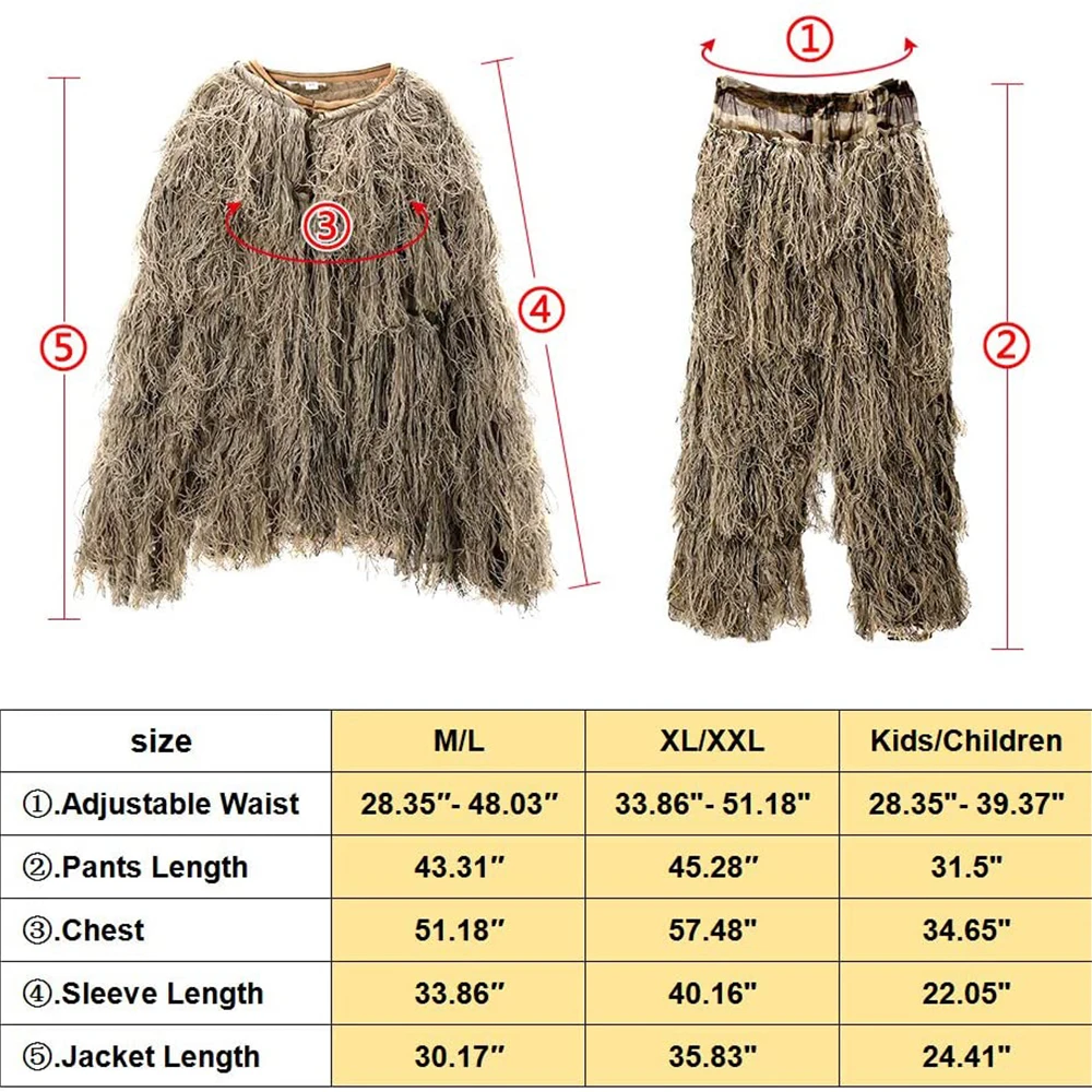 Тактический 3D костюм гилли пустыня камуфляж джунгли лес Маскировка снег 4 шт
