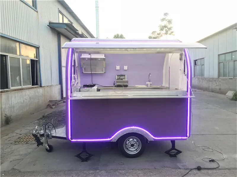 Уличная тележка для продажи мороженого фургон фаст фургона трейлер хот догов 2 м