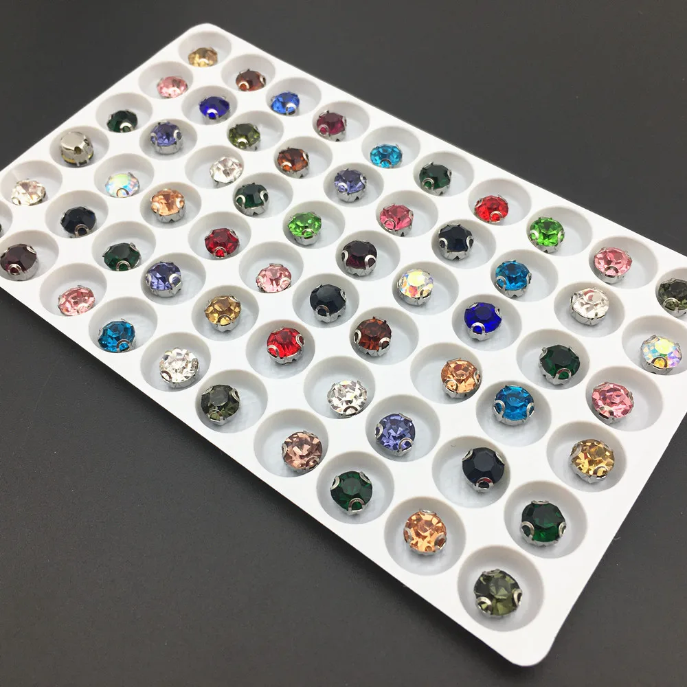 4mm-6mm Round Stone With Claw Sewing Rhinestones Garment Accessories Crafts Crystals Glass Strass Sew on Rhinestones For Clothes