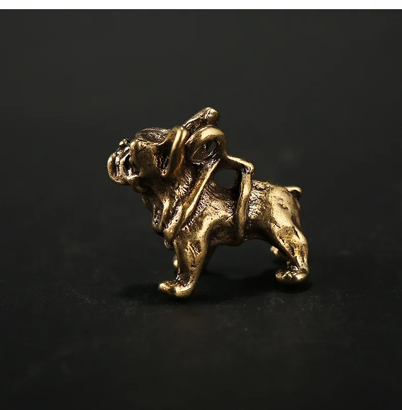 Латунный брелок ручной работы с маленьким Мопсом подвесные безделушки винтажные