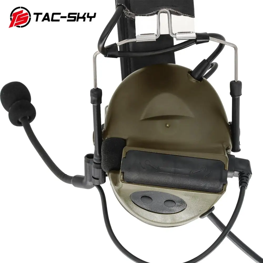 TAC-SKY COMTAC II Silicone Earmuffs Hearing Defense Noise Cancelling Pickup Walkie-Talkie Shooting Tactical COMTAC Headphones