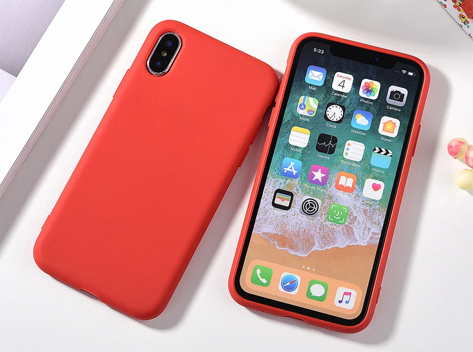 Жидкий оригинальный матовый чехол карамельного цвета для iPhone X XS Max XR 8 7 6 6s Plus