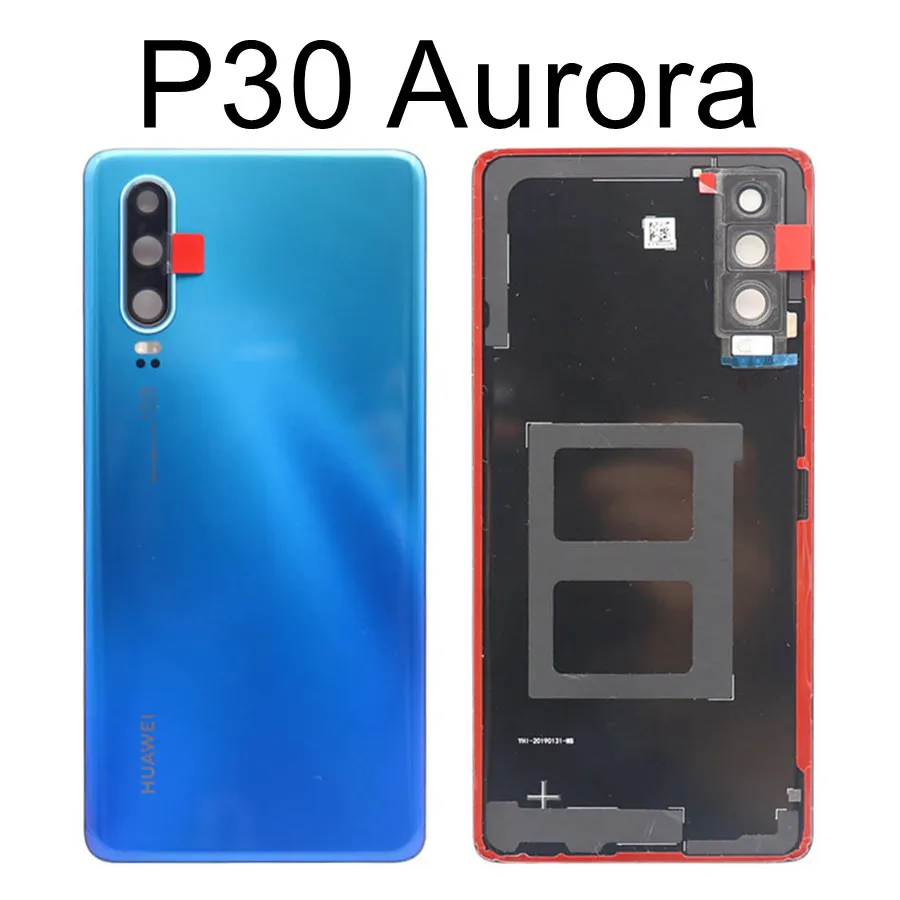 Для huawei P30 задняя крышка батарейного отсека задняя стеклянная дверь Корпус чехол ELE L09 L29 для huawei P30 Pro крышка батареи+ объектив камеры VOG L04 - Цвет: P30 Aurora