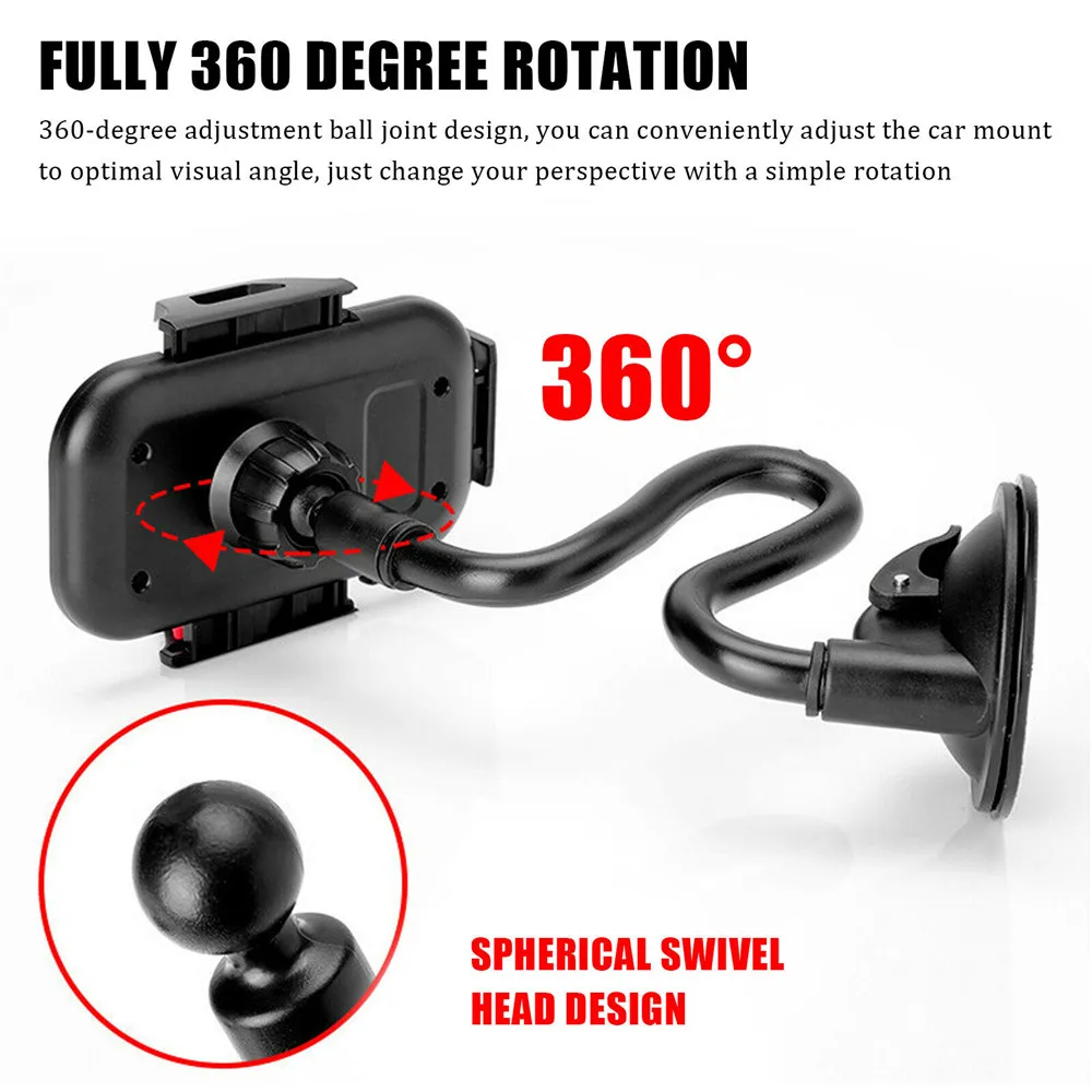 360° phone holder for car windshield mount cradle holder stand truck vehicle carrier bracket for smart mobile cell phone gps free global shipping