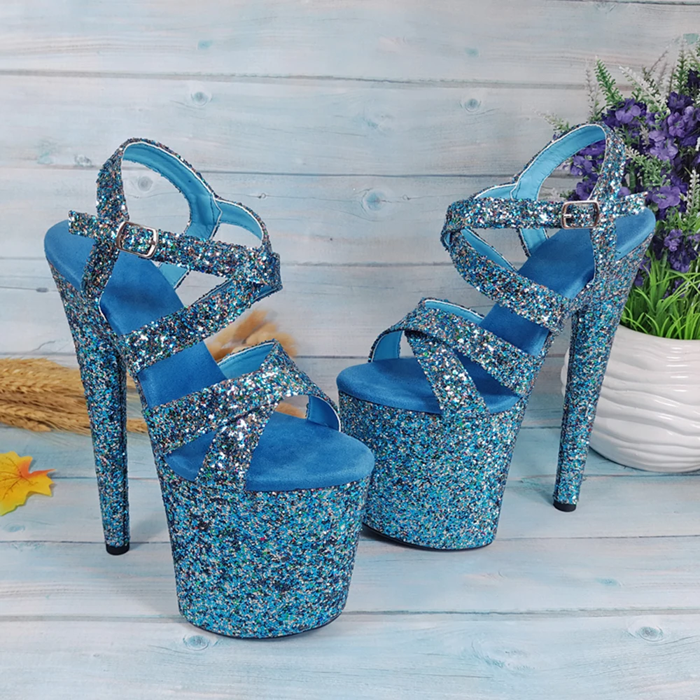 Leecabe новый дизайн блестящие сандалии на каблуках 20 см | Обувь